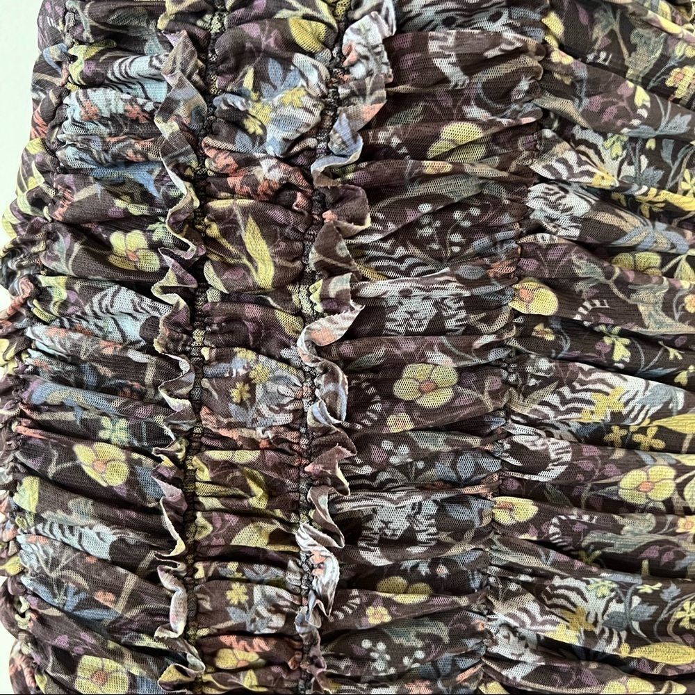 Floral Ruched Mini Dress (S) - Picture 5 of 7